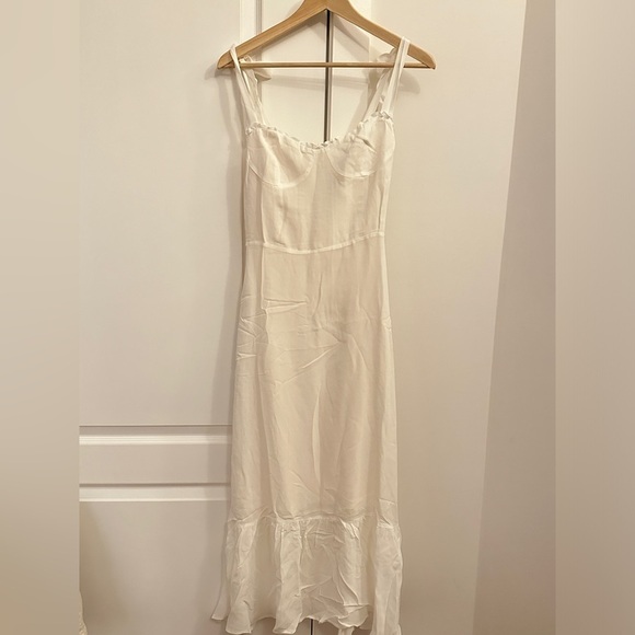 NEW Reformation Nikita Midi  Dress in White Ivory Tie Straps Bridal | size 6 - Picture 5 of 10